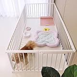 REENEW ぺットサークル 犬 ペットケージ ペットフェンス 小型犬 中型犬 連結可能 ケージ 組立簡単 アクリル うさぎサークル 犬 犬用 老犬 シニア 犬用品 (白-高さ50cm-14枚)