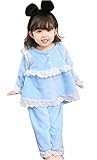 Godlovefullふわふわ もこもこ あったか 柔らかい 長袖 キッズ ジュニア ベビー ガールズ パジャマ 子供服 女の子 パジャマ ルームウェア 上下セット 綿100% ウェストゴム 厚手 か