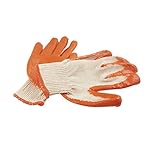 uxcell 労働手袋　オレンジ　ラテックス　ラバーコーティング　パームワーキング　2組