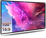 スクリーン 100インチ プロジェクター用 折りたたみ式スクリーン 16:9画面比率で鮮明投影 壁掛け式