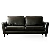 エア・リゾーム ソファー 2人掛け おしゃれ ローソファー ポケットコイル 2.5Pデザインソファ LAURU（ラウル） ブラック（レザー）