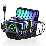 USB充電ステーション 8ポート 65W 【4*PD&4*USB A】卓上充電スタンド 複数 スマホ充電スタンド 8台同時充電 PSE認証済 複数台対応 Android/iPhone/iPad/kindle/タブレット/PSP 仕切り板 間隔調整可能 収納便利 卓上 ブラック