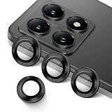 SeGinn Xiaomi 14T カメラフィルム レンズカバー 金属 ケース 独立型 xiaomi 14t カメラ保護フィルム シャオミ 14t カメラフィルム アルミ合金 飛散防止 高透過率 露出オーバー防止 耐衝撃 防塵 全面保護 薄型 強化ガラス Xiaomi 14T 用 レンズフィルム（黒）