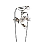Rozin 糸ひき 風呂桶 浴池用 混合水栓 壁取付型 電話スタイル バスタブの蛇口 ハンドシャワー装備