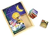 [RusToyShop] 12psc Wooden Cubes Maya the bee Cartoon, Puzzles, Children Toys, Favorite Cartoon Chara