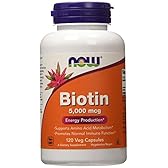 ビオチン（ビタミンH） 5000mcg（5mg）カプセル120粒（ナウフーズ） (1本) [並行輸入品]