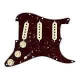 Fender ギターパーツ Pre-Wired Strat Pickguard, Custom Shop Custom '69 SSS, Tortoise Shell 11 Hole PG