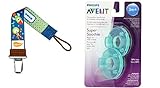 フィリップス Philips Avent BPA フリー Soothie おしゃぶり 3ヶ月～ (グリーン)２個パック ＆ ウルブル Universal Pacifier Clip, Robonaut
