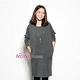 Spinas（スピナス) マタニティ ワンピース 2015 秋 冬 ニット やわらか あったか シンプル マタニティ ドレス☆ (L, グレー)