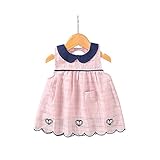 夏ベイビー服 女の子ワンピース Pojour キャミソールスカート キッズ用かわいいファッションワンピース 子供ギフト 綿 通気 90cm ピンク