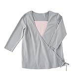 授乳口つきカシュクールシャツ シルバーグレー