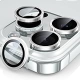 【4枚セット】Woxuyee レンズカバー iPhone 14 Pro/14 Pro Maxに適用 カメラフィルム アルミ合金製 9H強化ガラス カメラ保護 キズ防止 耐衝撃 露出オーバー防止 超高透過率 あいふぉん14プロ/アイフォン14プロマックス用 カメラカバーシルバー