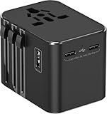 変換プラグ 海外2025最新変圧器 海外旅行用電源 2つUSB-Cと1つUSB-Aポート付き C/O/BF/Aタイプ付きアダプター ヨーロッパ/韓国/オーストラリア/イギリス/アメリカ/中国などの国に対応