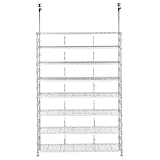 メタルラック オフィス収納 オフィスストレージシリーズ テンション(つっぱり)ラック 8段 幅122.5×奥行34×高さ220~280cm ルミナスパーツ互換品 ポール径19mm OSR120-8T