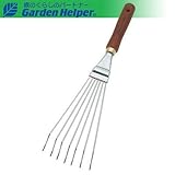 熊手 スチール ゴールド 天然木 ハンドレーキ Garden Helper G-17