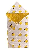 ベビー おくるみ 90×90 天然 コットン スリーパー 布団 新生児 赤ちゃん ブランケット (クラウン イエロー)