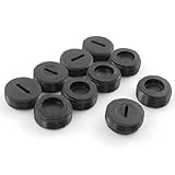 uxcell おねじ　カーボンブラシホルダーキャップ　スロットコネクタ　ねじ用　10個　ブラック　18mm径