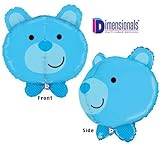 loonballoonブルーBear Teddy Dimensional Its A Boyベビーシャワードット柄27 " Mylar Balloon