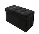 折りたたみ式収納スツール (スツール・収納・オットマン)　2P (クールブラック)