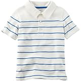 Carter's(カーターズ) ストライプスラブジャージポロ ホワイト トップス半袖シャツ 18ヶ月【並行輸入】