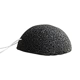 MyMei　こんにゃくスポンジ　蒟蒻洗顔マッサージパフ　フェイシャルスポンジ　洗顔スポンジ　洗顔用　毛穴掃除　フェイシャルスポンジ　竹炭　泡立ち　 (ブラック)