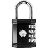 Padlock - 4 Digit Combination Lock for Gym, Sports, Employee & School Locker, Outdoor, Fence, Hasp a