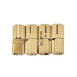 Viviseason (ビビシーズン)4個入り 蝶番 円筒形 純銅真鍮ヒンジ ジュエリーボックス用 隠し見えないヒンジ 箱掛け金 ネジに付き 装飾 金具 180度