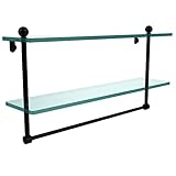 Allied Brass PR-2/22TB-BKM 22-Inch Double Shelf with Towel Bar, Matte Black [並行輸入品]
