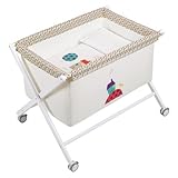 Petit Praia 50 x 80 x 72 cm Crossed Wooden Bassinet White Casitas Crudo by Petit Praia