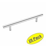 Amerock BP19541-SS Stainless Steel Cabinet Hardware Euro Style Bar Pull - 5 Inch Hole Centers - 7-3/