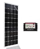 XINPUGUANG 100W 単結晶ガラスプレート1 + 10A赤色コントローラ1 12Vバッテリー/ライト/キャラバン/ハウスパワー充電器用 [並行輸入品]