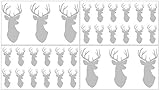 Grey and White Woodland Deer Boy Baby and Kids Wall Decal Stickers - Set of 4 Sheets [並行輸入品]