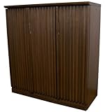 キャビネット 板扉 格子 天然木 タモ 幅89cm ダークブラウン DL-108DB