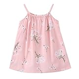Ochine 夏に涼しい ノースリーブ 女の子 ワンピース 子供服 赤ちゃん服 可愛い花柄 ピンク キャミソール プリンセスドレス 簡単 ガールズワンピ 通園通学 80 90 100 110 120