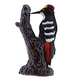 Flameer 庭の装飾 鳥の置物 芝生 屋外 ガーデン オーナメント 動物モデル 生き生き 人工羽根 10種選択 - ＃6 Black Woodpecker