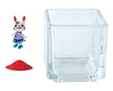花市場直送便 ミニチュアガラス ラビちゃん グレープ & カラーサンド レッド & 植え込み用グラス ニューブロックS
