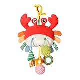 赤ちゃん用吊り下げガラガラ 引き紐ガラガラ ベッド吊り下げ ベ​​ッドベル ぬいぐるみのカニのおもちゃ