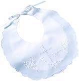 Lillian Rose Cotton Christening Baby Bib, White, 8.5" x 9" by Lillian Rose [並行輸入品]
