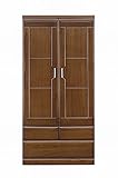日本製 幅90cm ワードローブ 桐タンス ブラウン 完成品