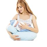 JUSH 洗える三日月形の抱き枕 ロング授乳クッション マルチに使える ベビー&ママクッション (グリーン)