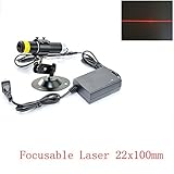 660ML-200-5V-22100+Holder+Adpt フォーカス可能な660nm 200mw赤色レーザーラインモジュール22x100mm +ホルダー+ 5Vアダプタークラス2