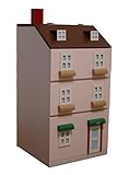 えて 家具職人さんの手作り micro kids お家の形をしたキッズインテリア家具 タウンチェスト1番地 ピンク