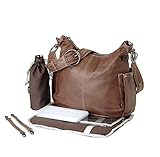 OiOi Leather Hobo Diaper Bag - Soft Lamb Chocolate with Decorative Stitching by OiOi [並行輸入品]