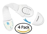 SUKRAGRAHA 4 pc Child Safety Locks - Latches to Baby Proof Cabinets, Drawers, Fridge, Oven, Dishwash