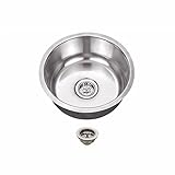 Cahaba ca122r17 X 17 – 1 / 8 18ゲージステンレススチールシングルボウルラウンドバーSink with DrainアセンブリX