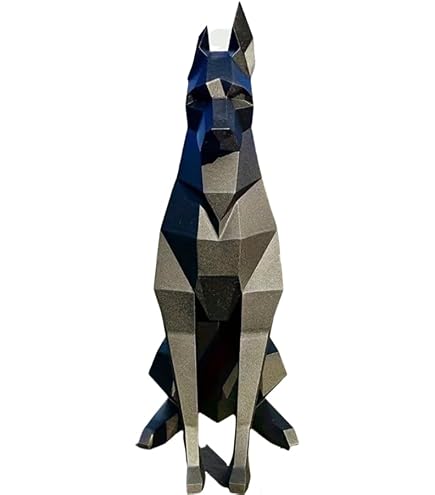 Amazon.co.jp: オーナメント置物黒ドーベルマン置物オブジェ犬
