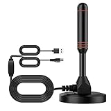 PALMIER 簡単 設置 アンテナ 室内アンテナ 地デジ テレビ ブースター内蔵 4K HD TV デジタル アンテナ 5m VHF対応 ハイビジョン USB 給電 ANKEI