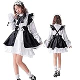 [EMIRIP] メイド コスプレ ハロウィン カチューシャ ロリータ レディース かわいい 長袖 5点セット (M)