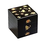 北市漆器店 吉祥4.0三段重(黒) KT2132A