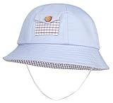 GEMVIE ベビー サファリハット つば広い 赤ちゃん あご紐付き 男の子 女の子 uvカット 通園 通学 お出かけ プレゼント 可愛い キャップ 帽子 ブルー